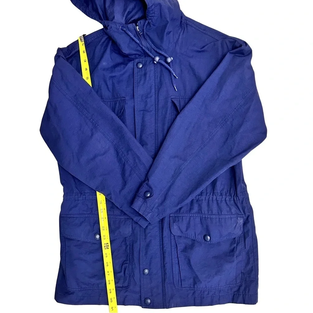 Vintage J Crew Oarsman Blue Hooded Field Utility Jacket Zip Up SZ Small Classic